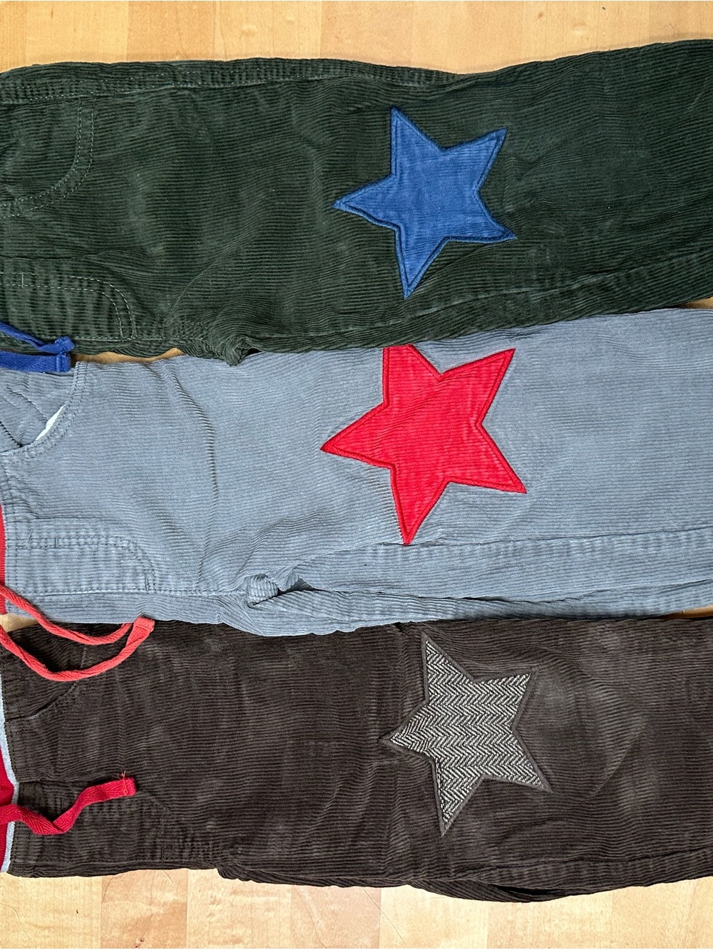 Baby Boden Corduroy Joggers with Star Patches - Green, Blue, Red, Brown